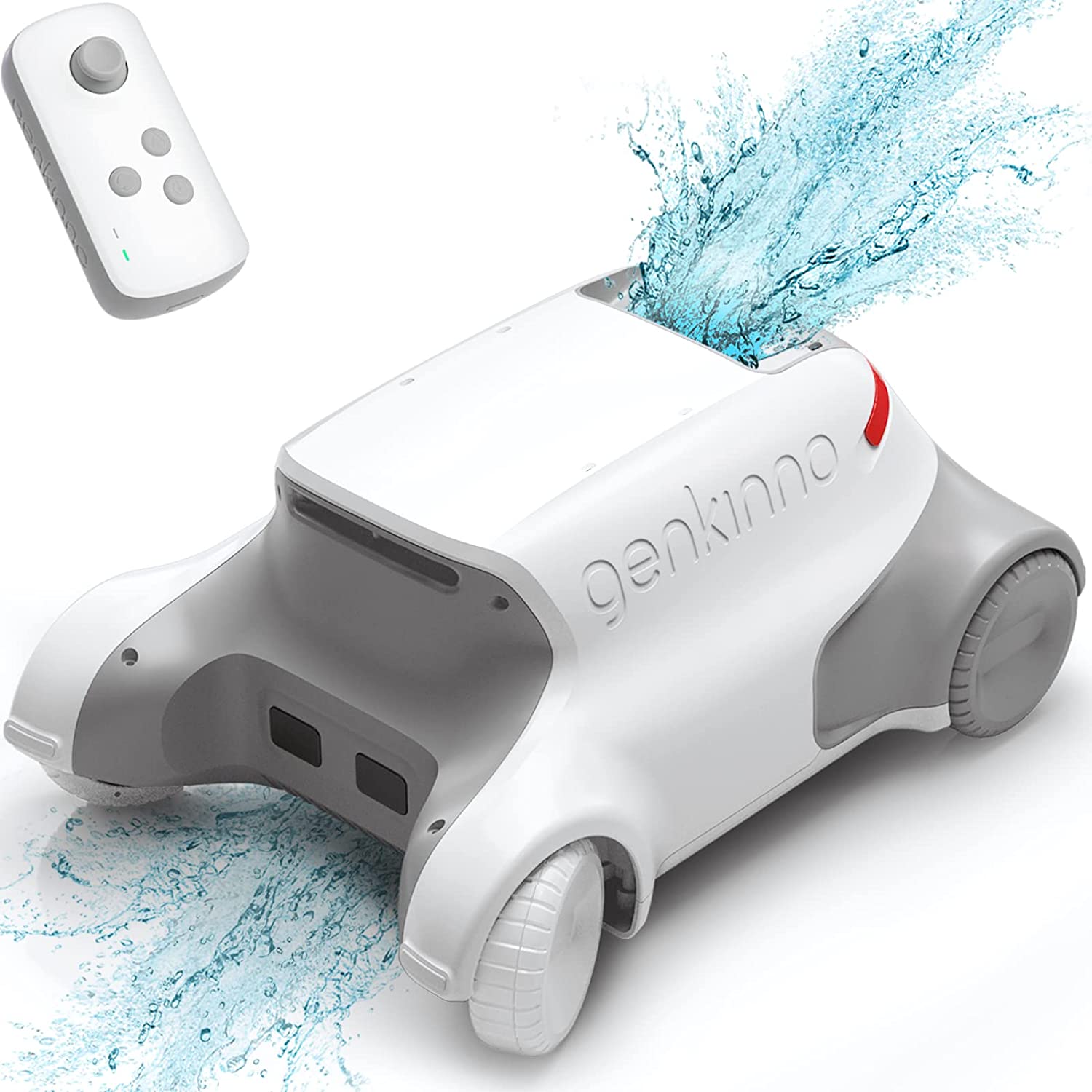 Genkinno P1 Cordless Automatic Robotic Pool Cleaner with Remote Controller for Above/In-Ground Flat Pools up to 1614 sq. ft.