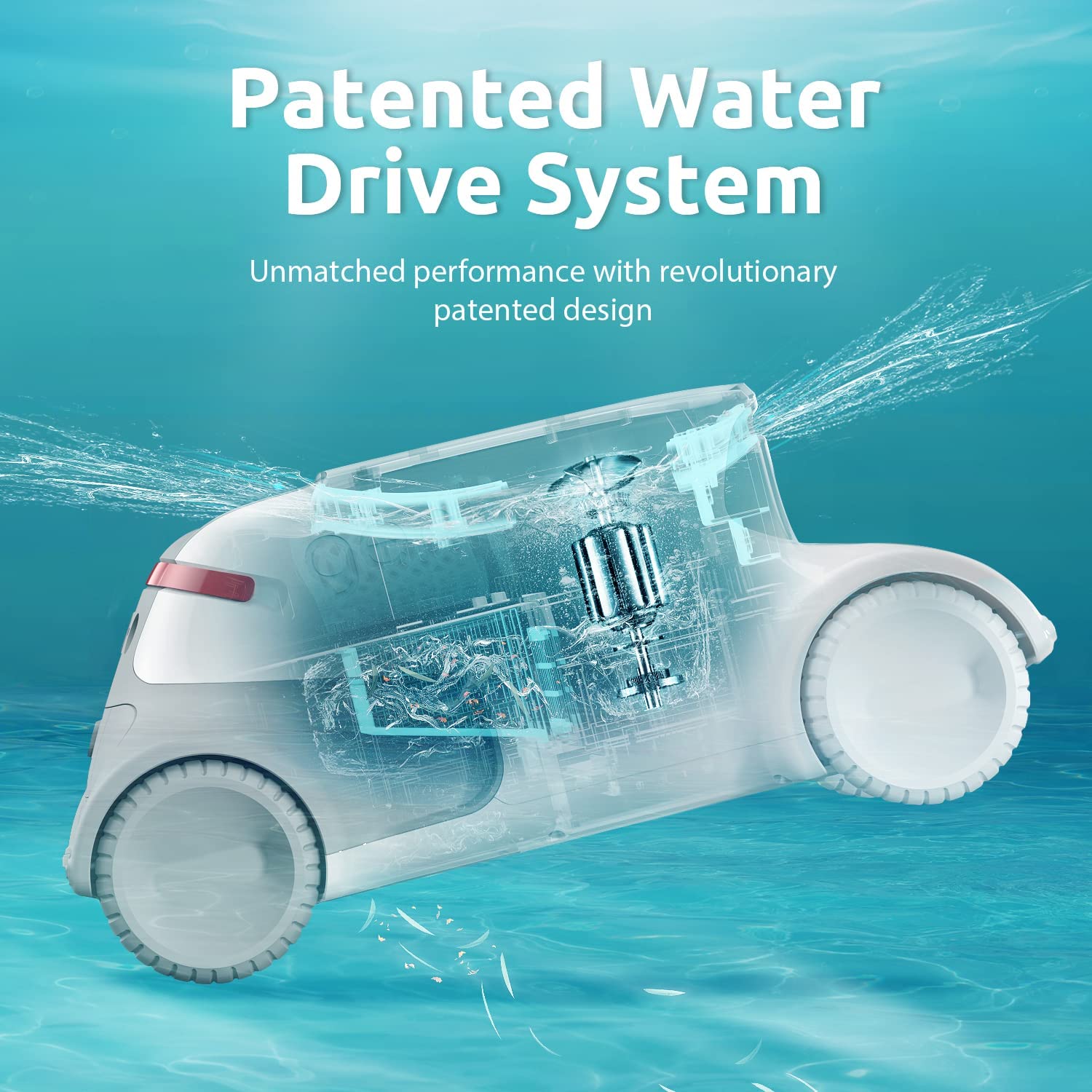 Genkinno P1 Cordless Automatic Robotic Pool Cleaner with Remote Controller for Above/In-Ground Flat Pools up to 1614 sq. ft.