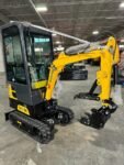1-Ton Mini Cabin Excavator – 13.5HP Briggs & Stratton Engine 2116 lbs Closed Cab Digger (AGT Industrial)