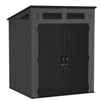 6-Feet x 4-Feet Modernist Lean-to Resin Storage Shed (Floor Included) in Gray | BMS6583T